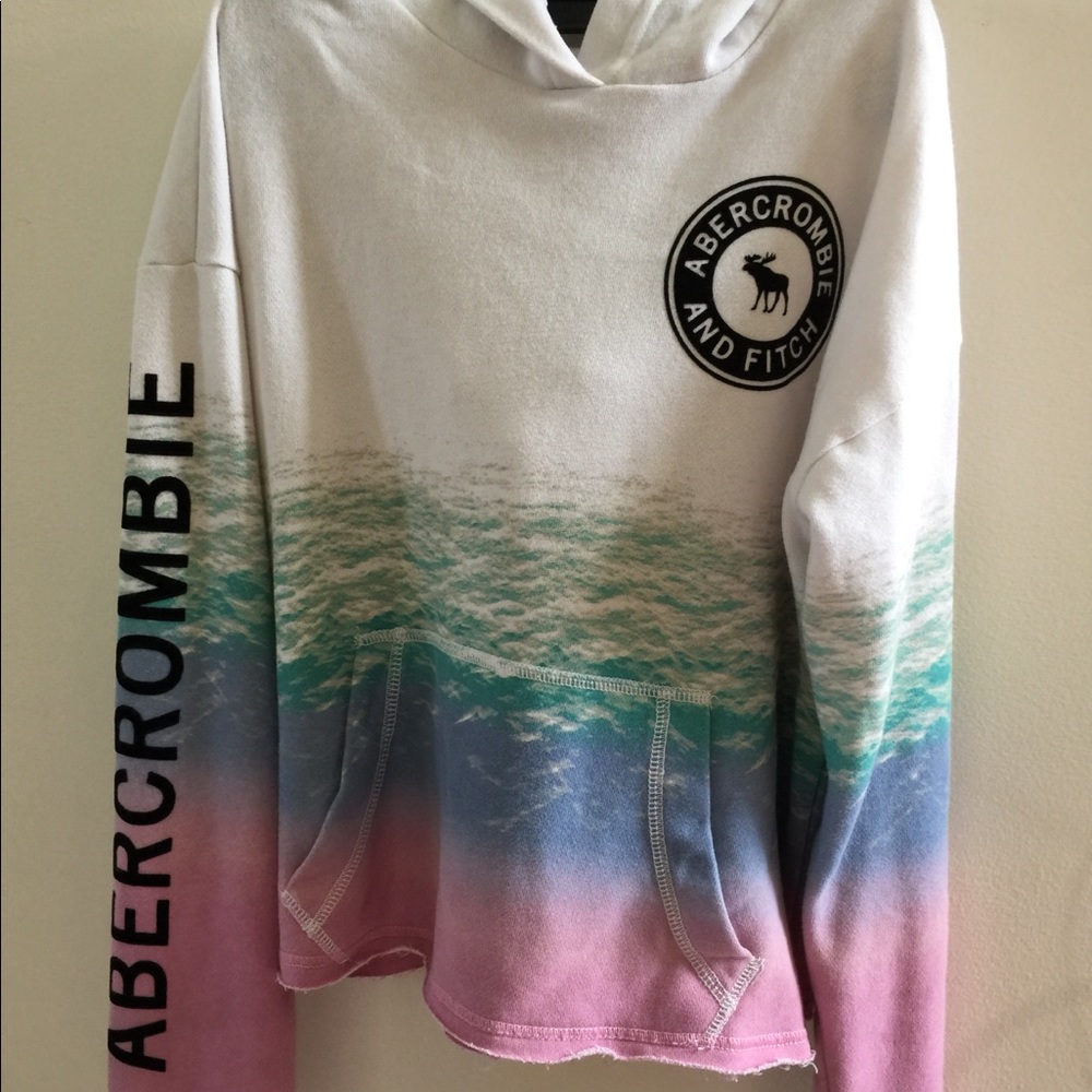 Cropped ombré hoodie